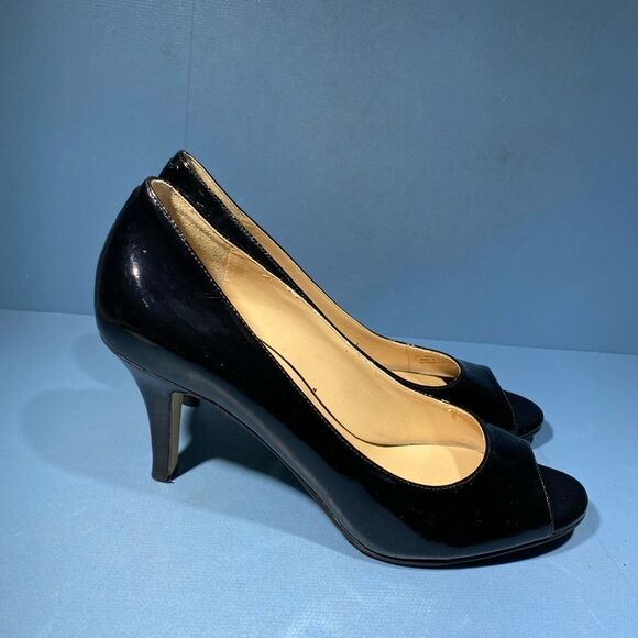 Cole Haan Women's Black Peep Toe Heels - Picture 2 of 8